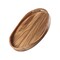 Acacia Wood Serving Tray with Handles - 17"x13" Round, Decorative Ottoman Tray for Living Room, Coffee Table, Breakfast in Bed, Candle Display